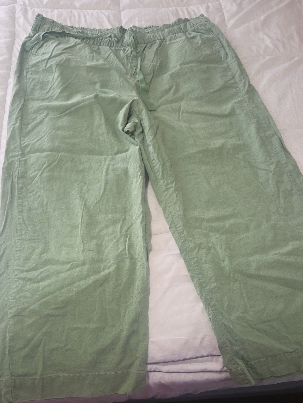 Light Green Women Casual Drawstring Pants